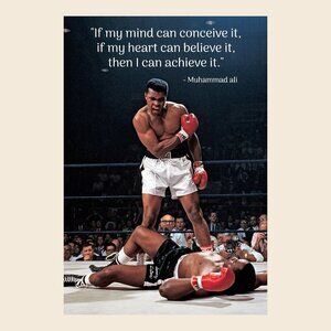 Muhammad Ali Motivational Poster Conceive Believe Achieve Boxing Wall Art_170